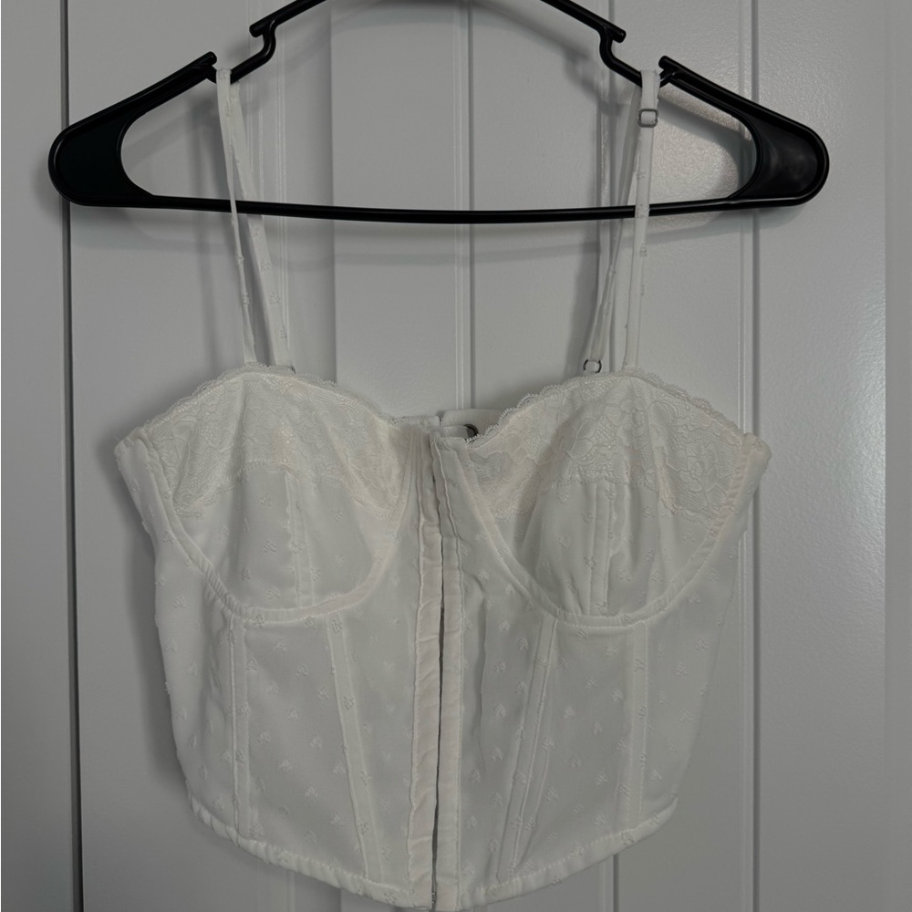 La Hearts Ivory Lace Corset Top